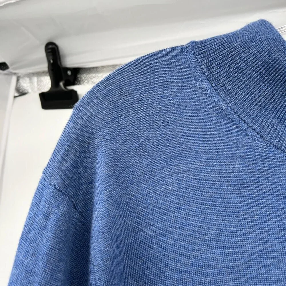 Jos. A. Bank Men's Quarter Zip Sweater Lightweight Blue Size XXL